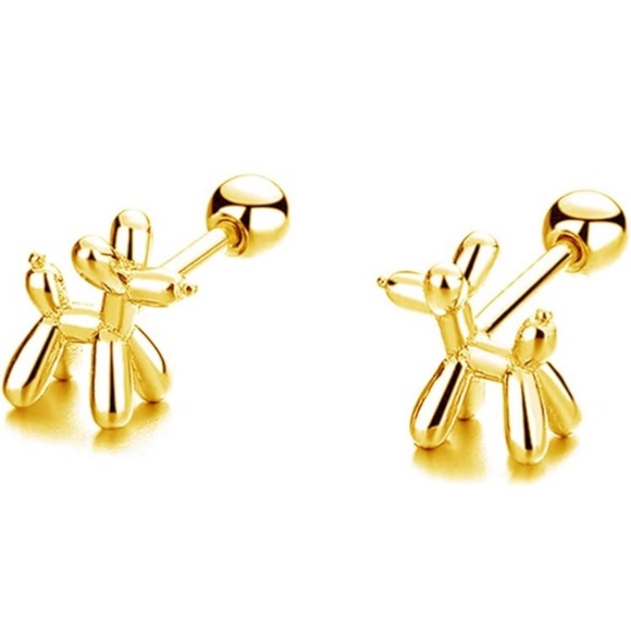 Balloon Dog Dainty earrings - Picture 3 of 4